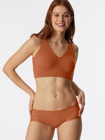 SCHIESSER - Panti ' Invisible Cotton ' en marrón: frente
