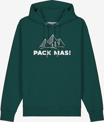 Watapparel Sweatshirt ' Pack mas! ' in Grün: Vorderseite