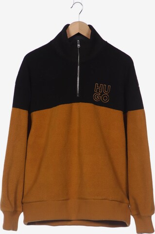 HUGO Sweatshirt & Zip-Up Hoodie in L in Brown: front