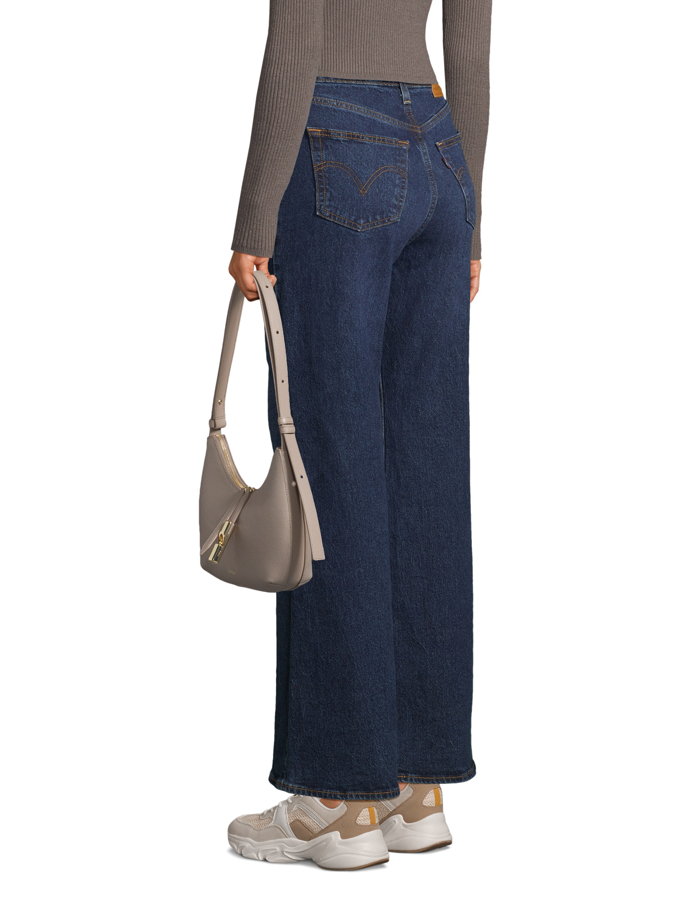 FURLA Наплечная сумка 'Goccia' в Серый: спереди