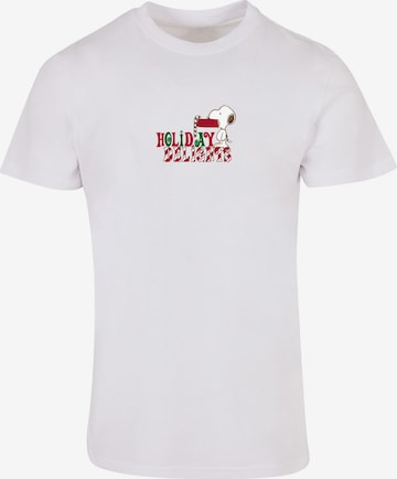 T-Shirt 'Peanuts Holiday Delight' Merchcode en blanc : devant