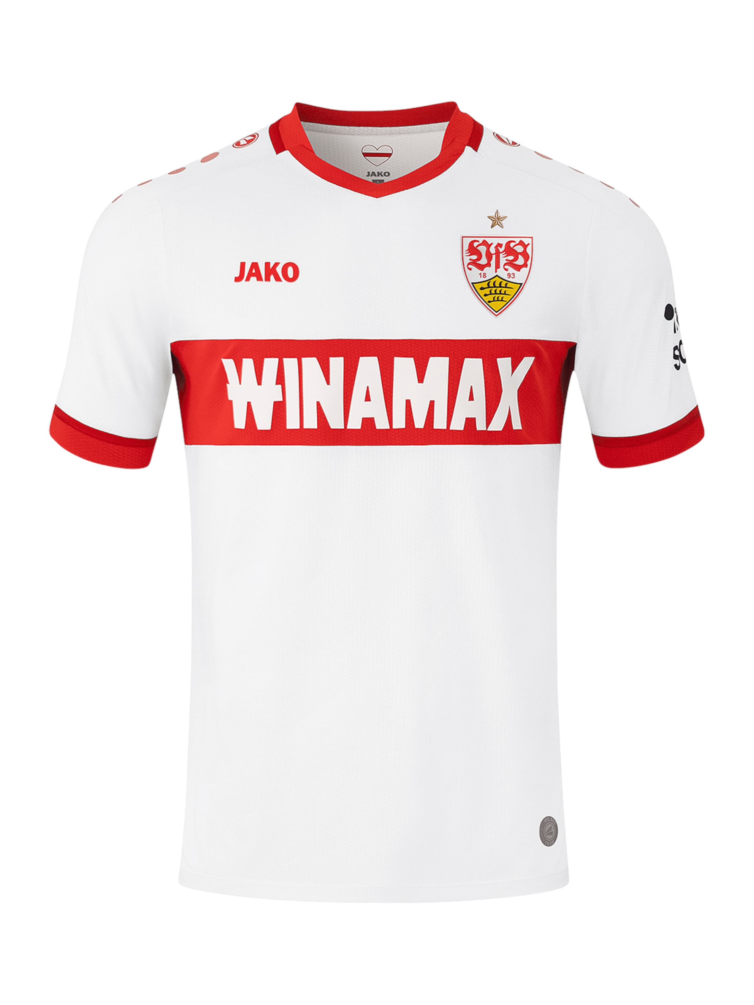 JAKO Trikot 'VfB Stuttgart 24-25 Heim' in Weiß: Vorderseite