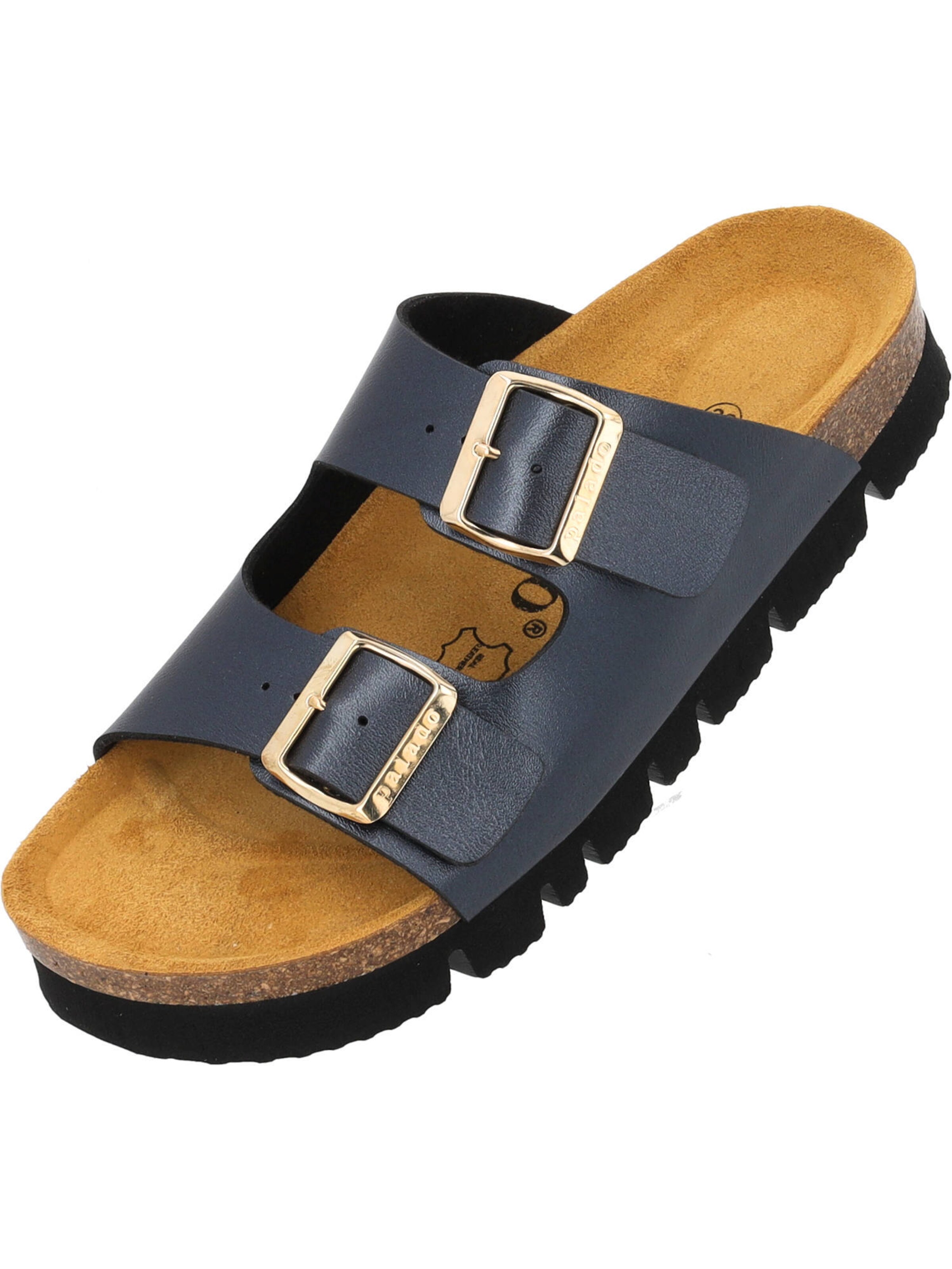 Palado Pantolette 'Korfu' in Grau: Vorderseite