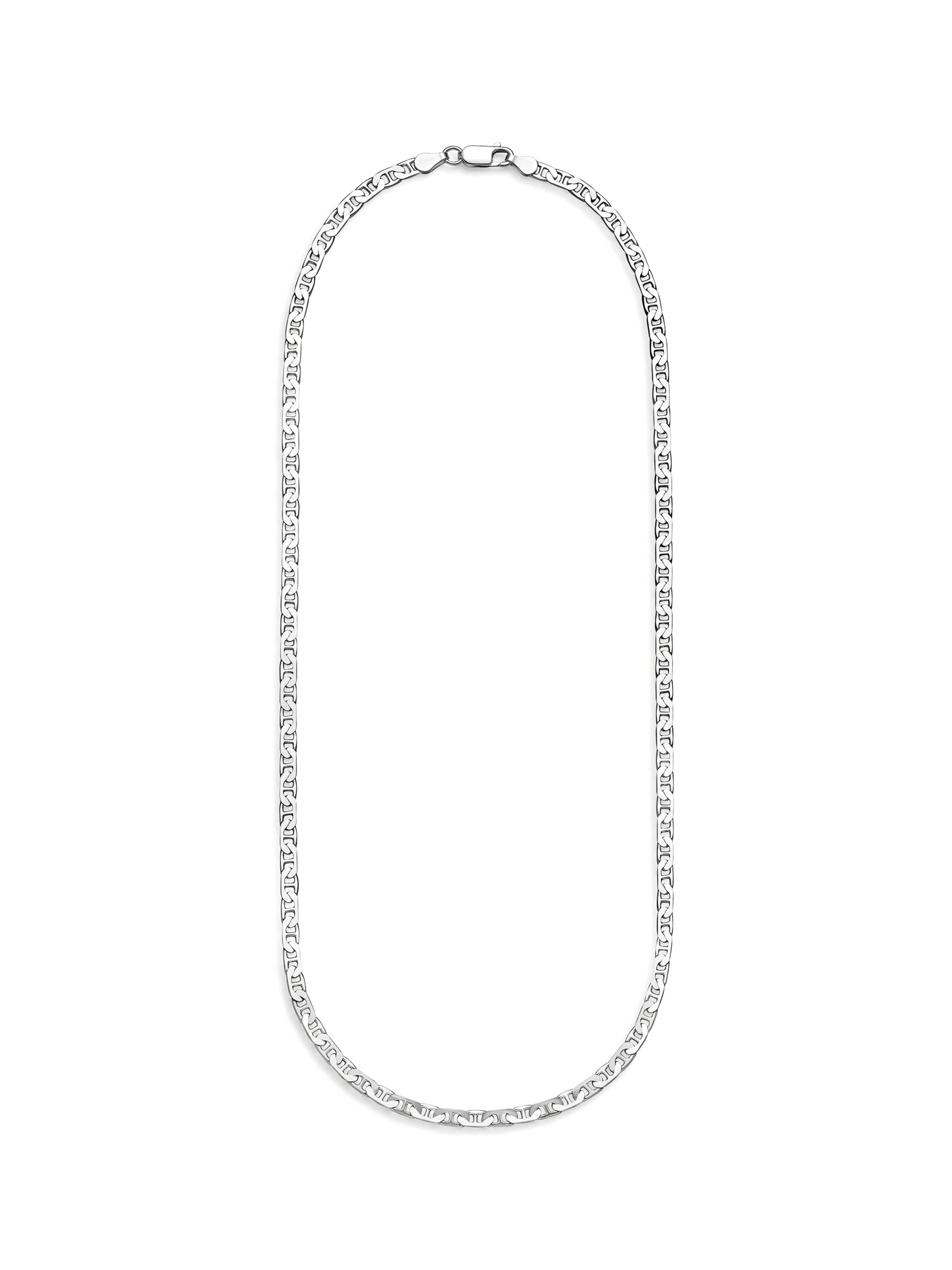 NTHIRTYTHREE Necklace 'Silberkette 925 Sterling Silber Traversino Stil Echtsilber 45cm-60cm Halskette - Bestpreis - Damen Herren mit Schmuckbox - Sale 31.08.2026' in Silver: front