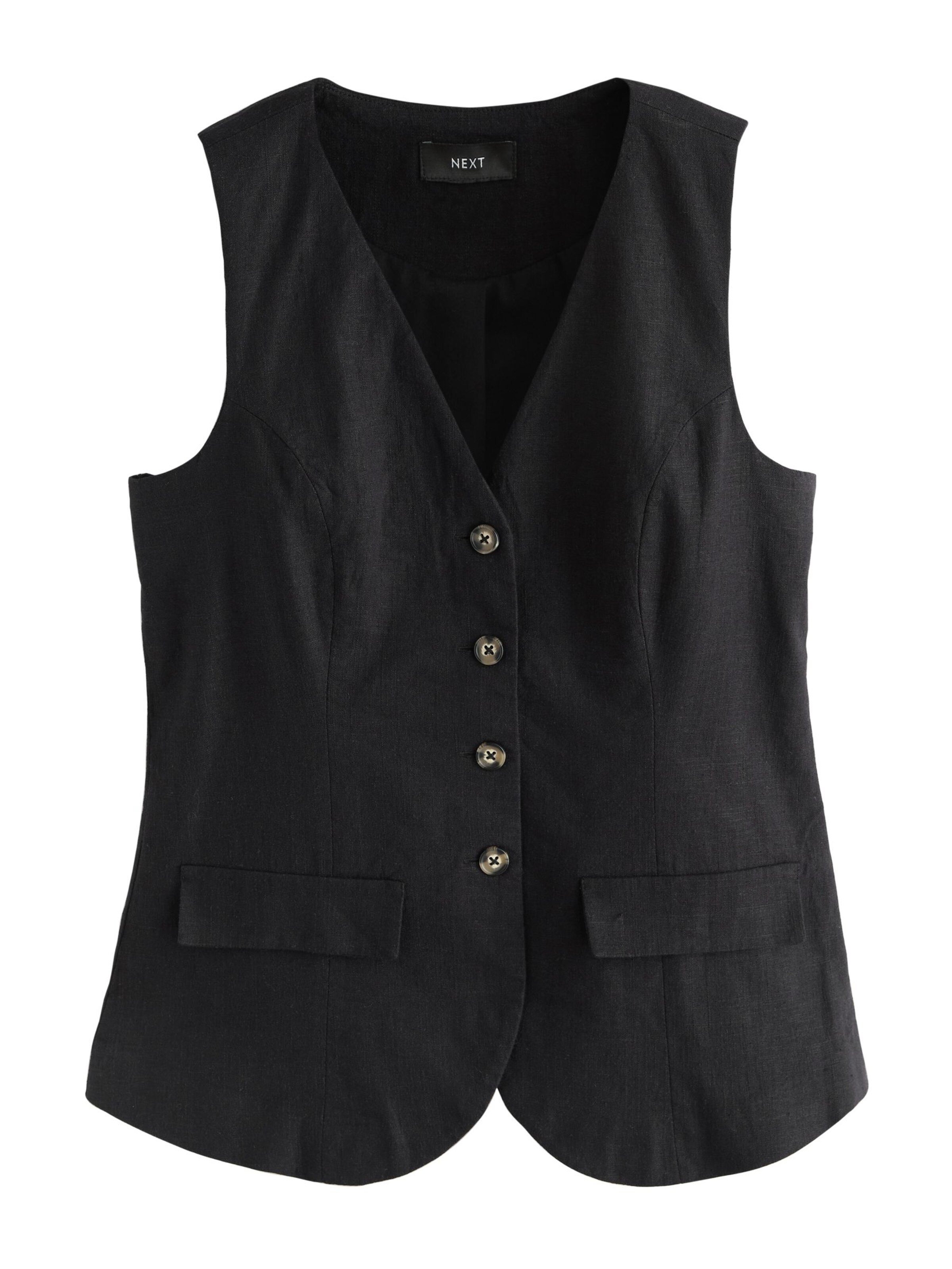Next Anzugweste in Schwarz: Vorderseite