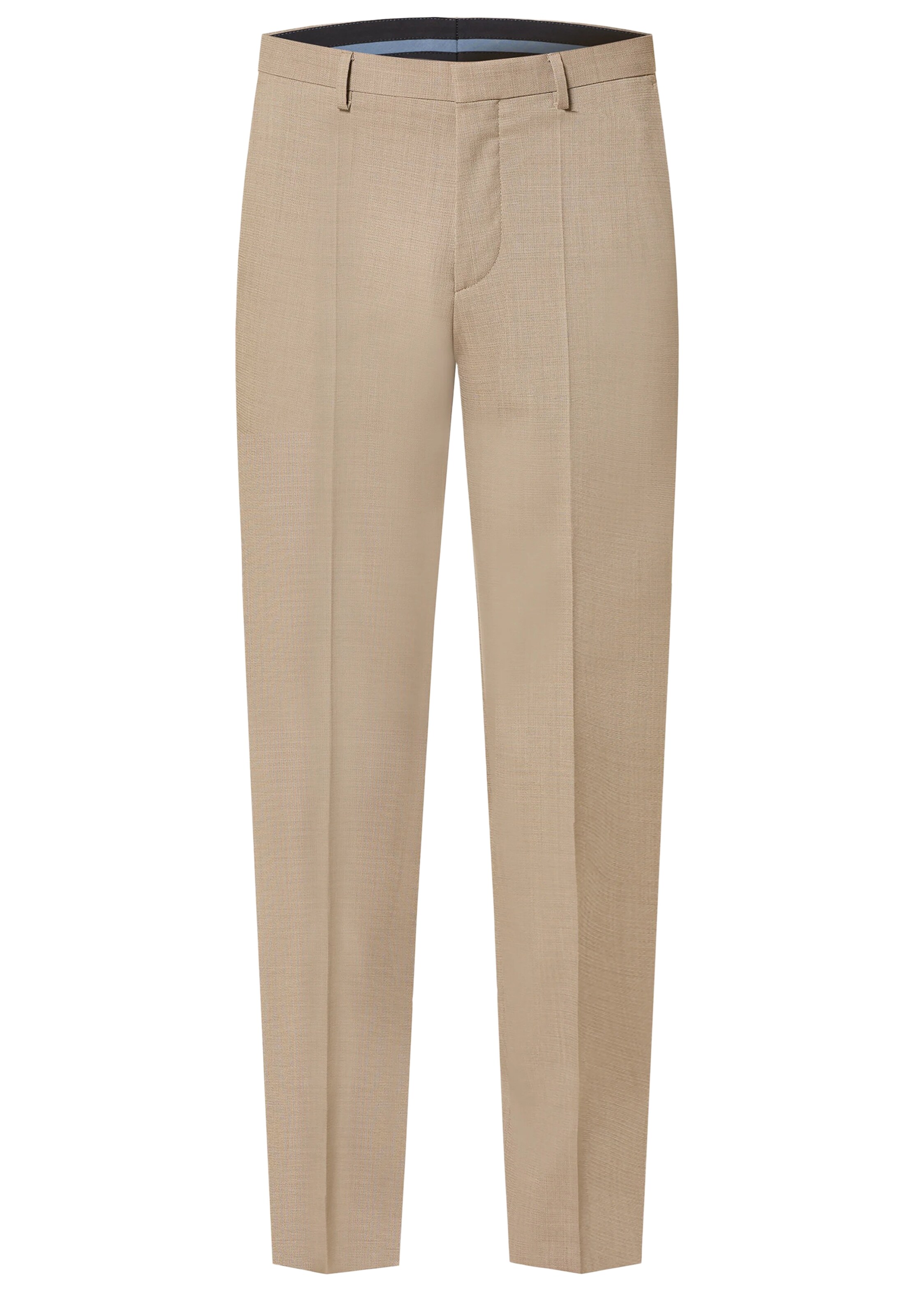 HUGO Tapered Pleated Pants 'Hesten253X' in Beige: front