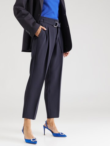 BOSS Tapered Trousers with creases 'Tapiah' in Blue: front