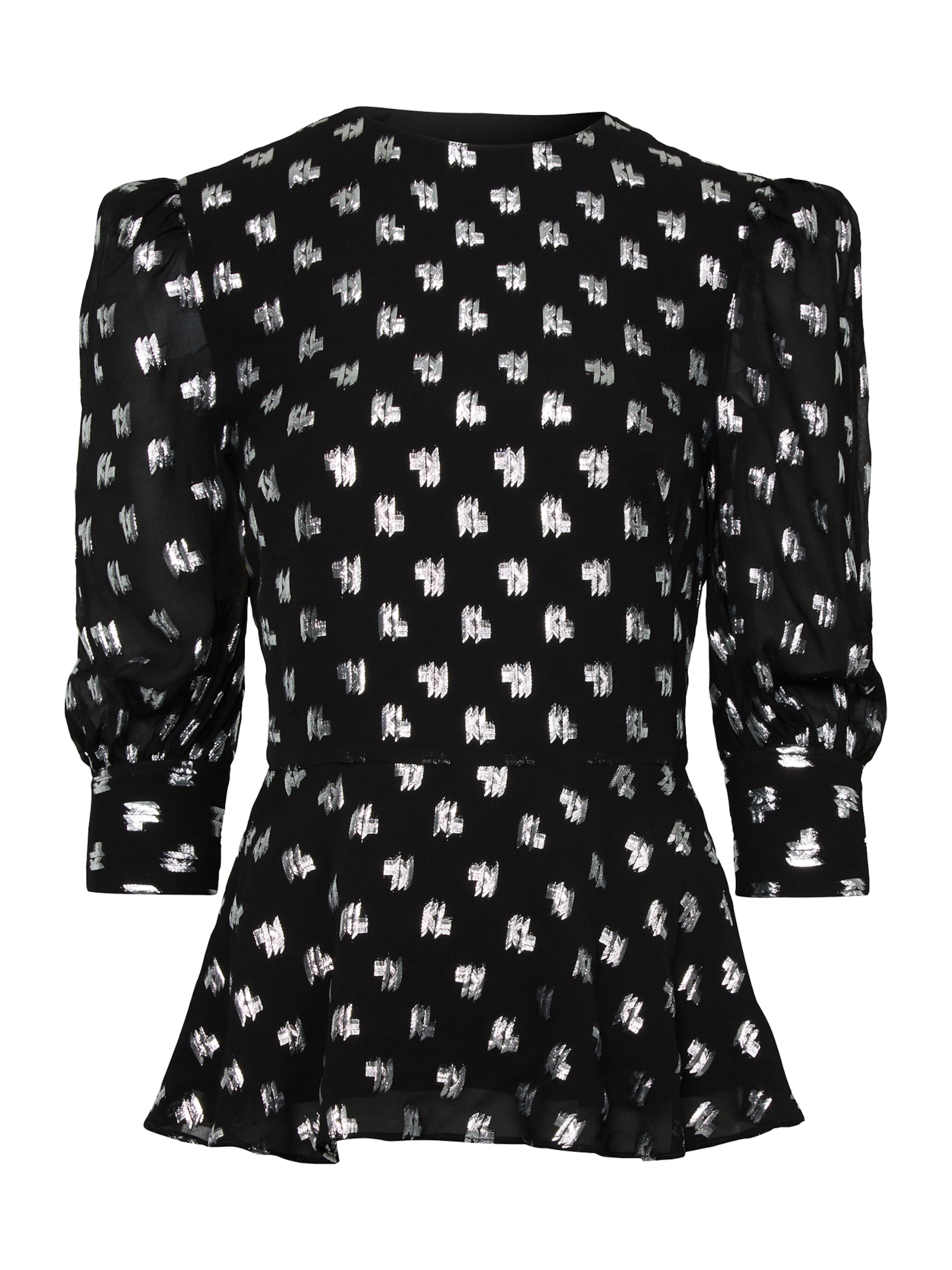 Karl Lagerfeld Bluse in Schwarz: Vorderseite