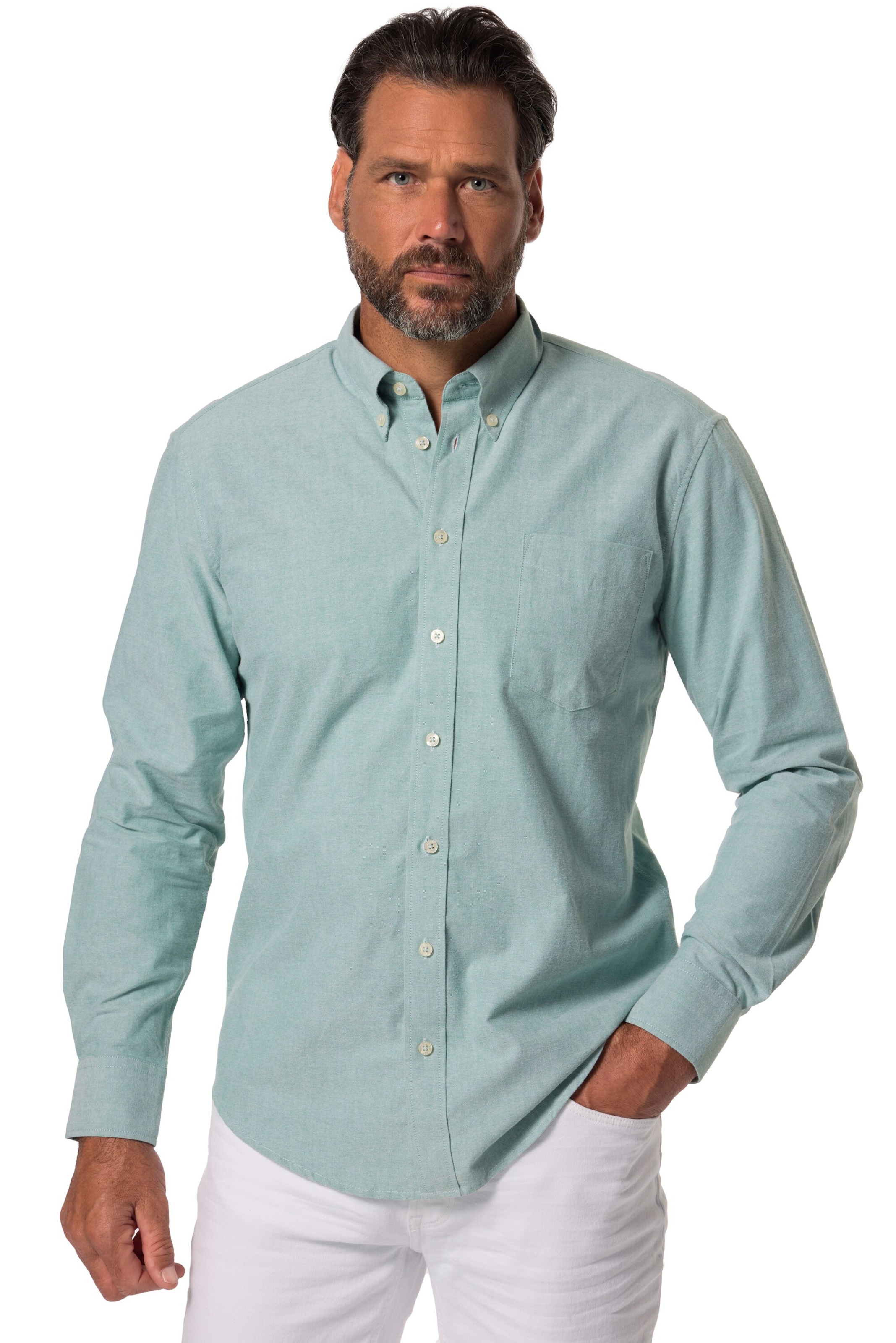 JP1880 Regular fit Button Up Shirt in Green: front