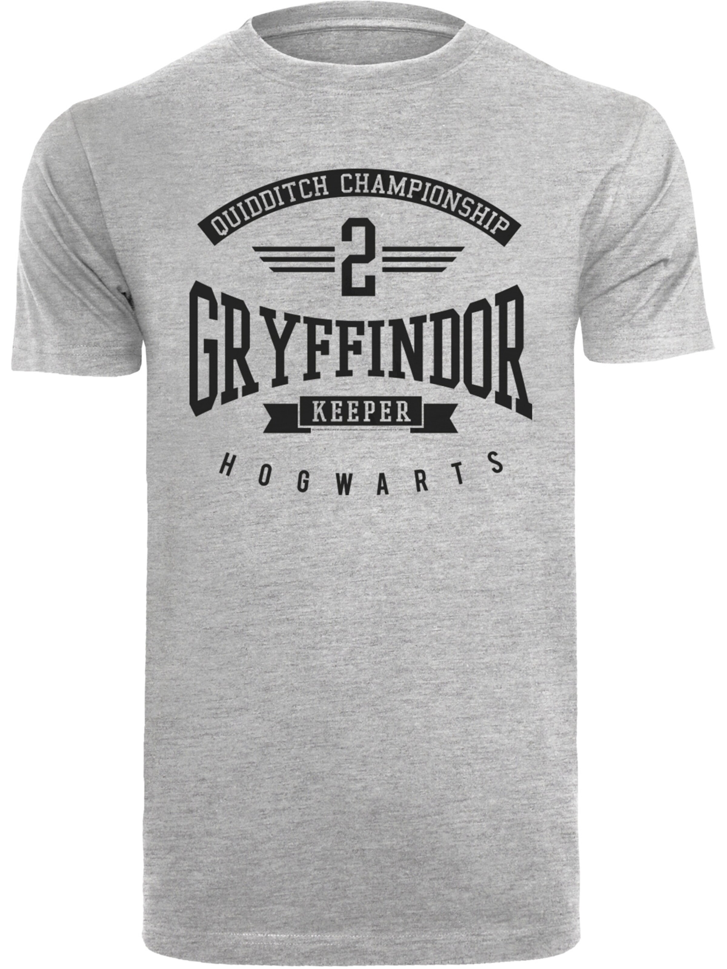F4NT4STIC Shirt 'Harry Potter Gryffindor Keeper' in Grijs: voorkant