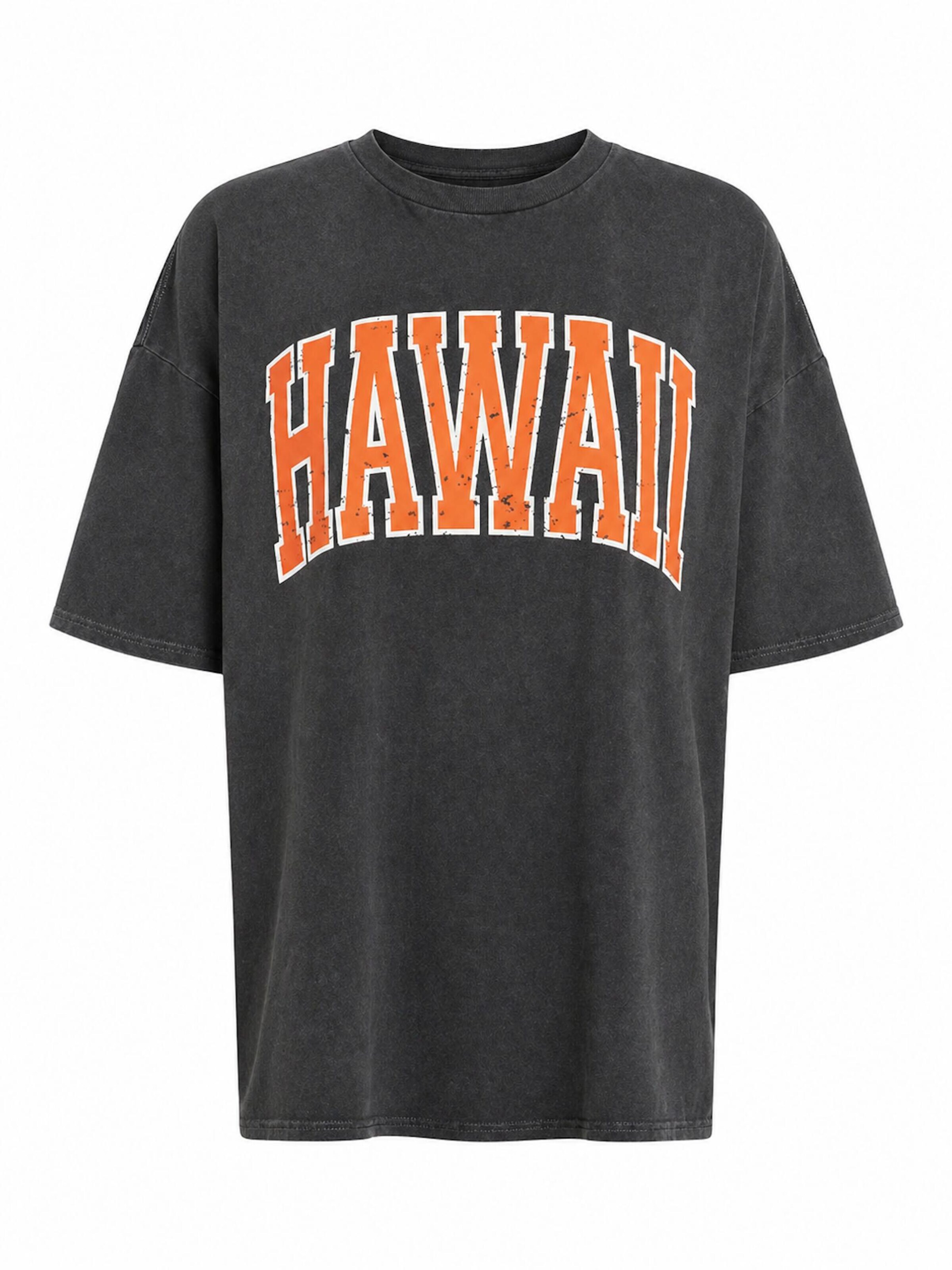 Worldclassca Oversized Shirt 'HAWAII' in Grey: front