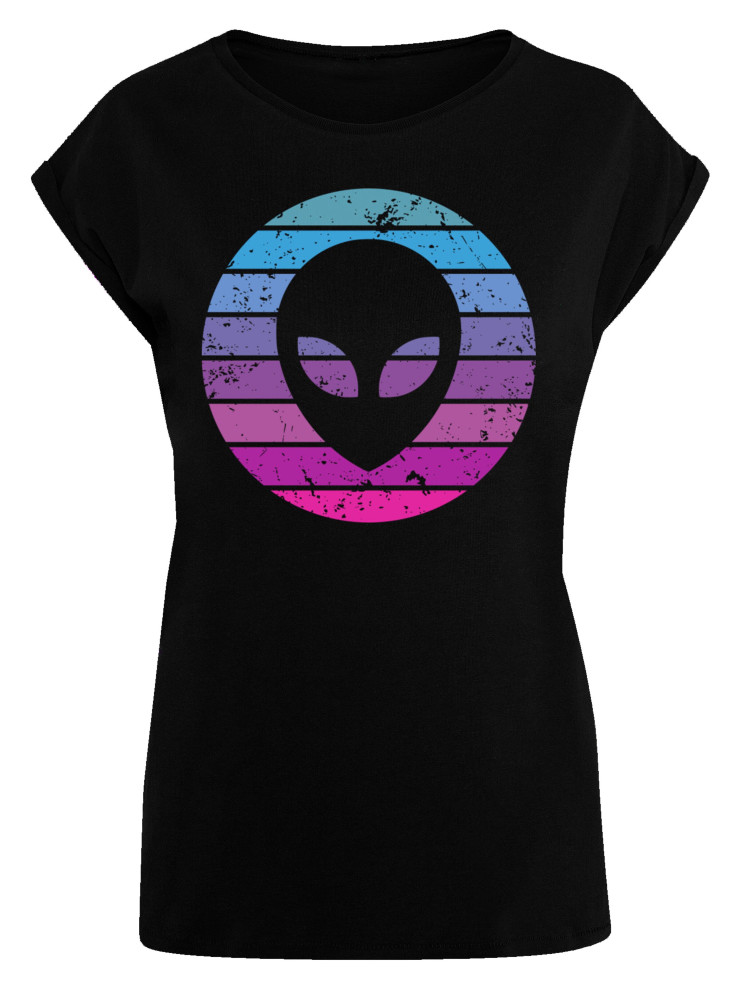 F4NT4STIC Shirt 'Alien Kopf' in Zwart: voorkant
