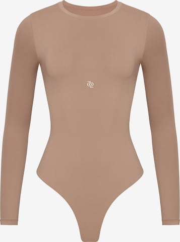 GOD SAVE QUEENS Bodysuit 'Second Skin' in Brown: front