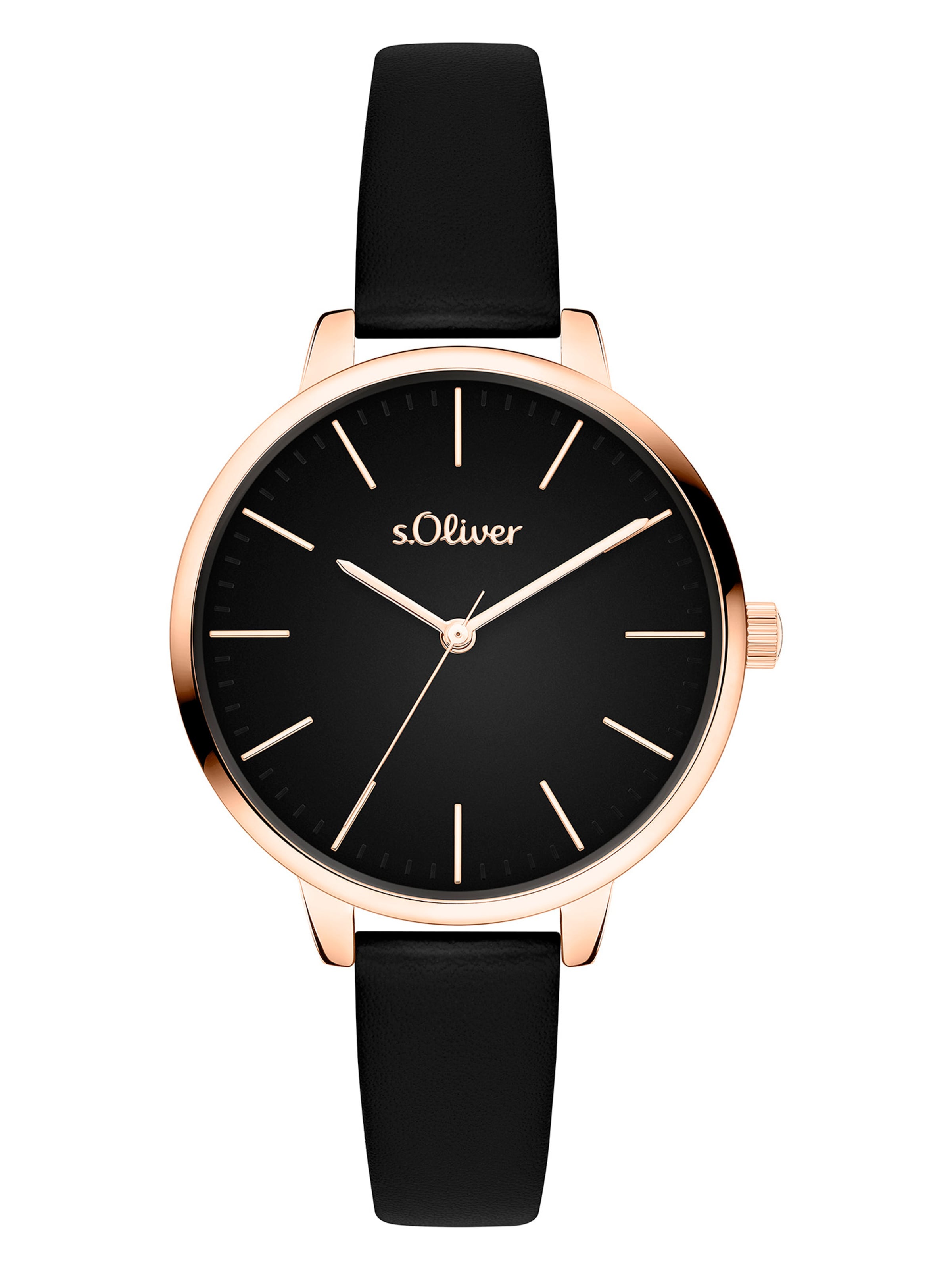 s.Oliver Analog Watch in Black: front
