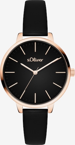 s.Oliver Analog Watch in Black: front