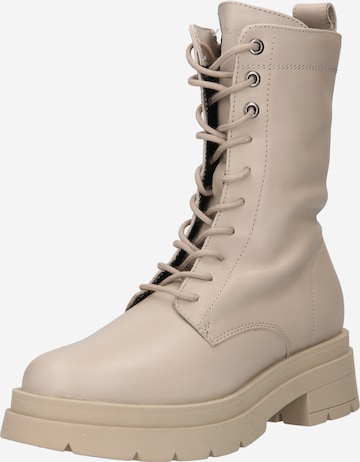 Marc O'Polo Lace-Up Ankle Boots 'Linn' in Beige: front