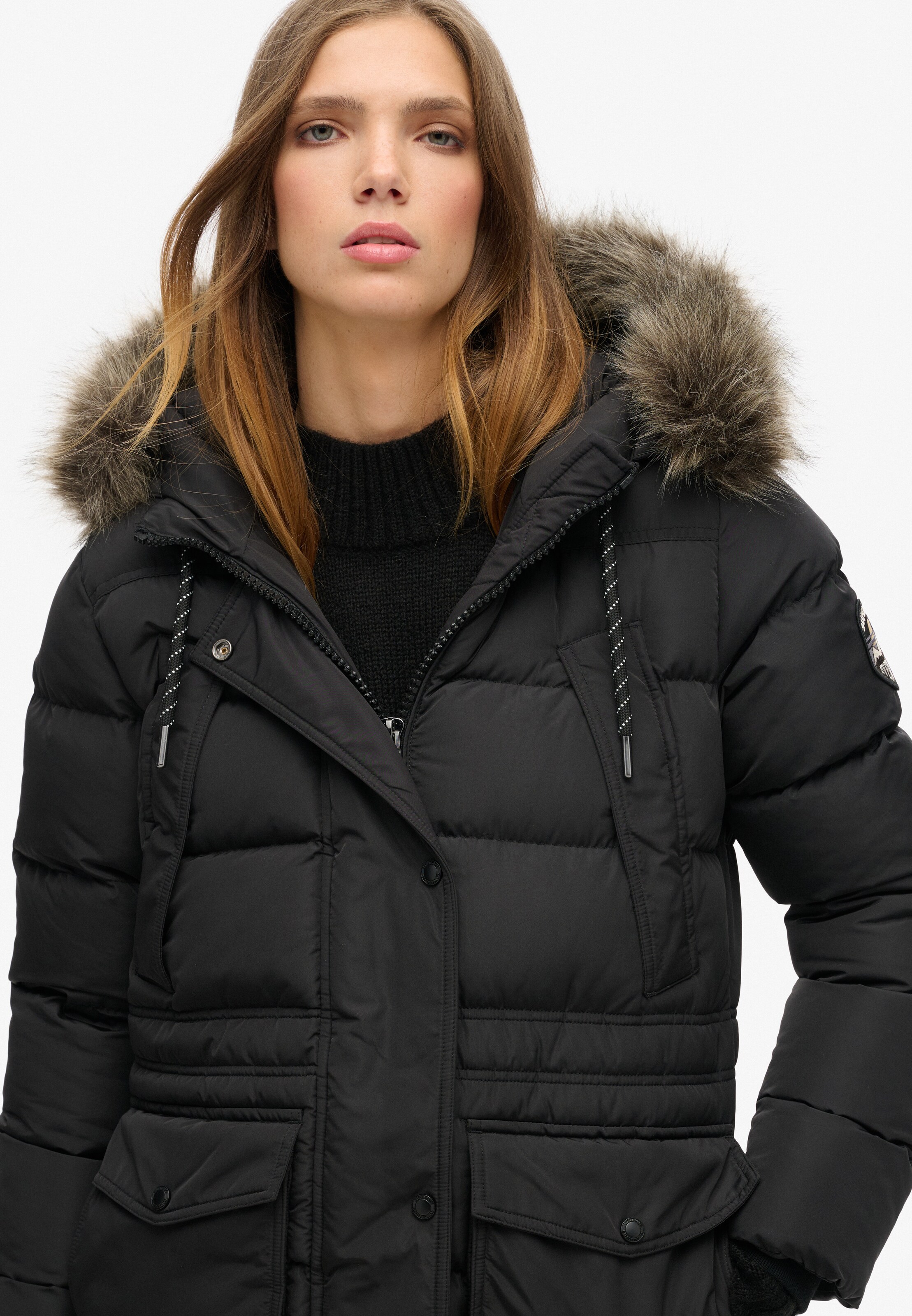 Superdry Winter Coat 'Everest' in Black