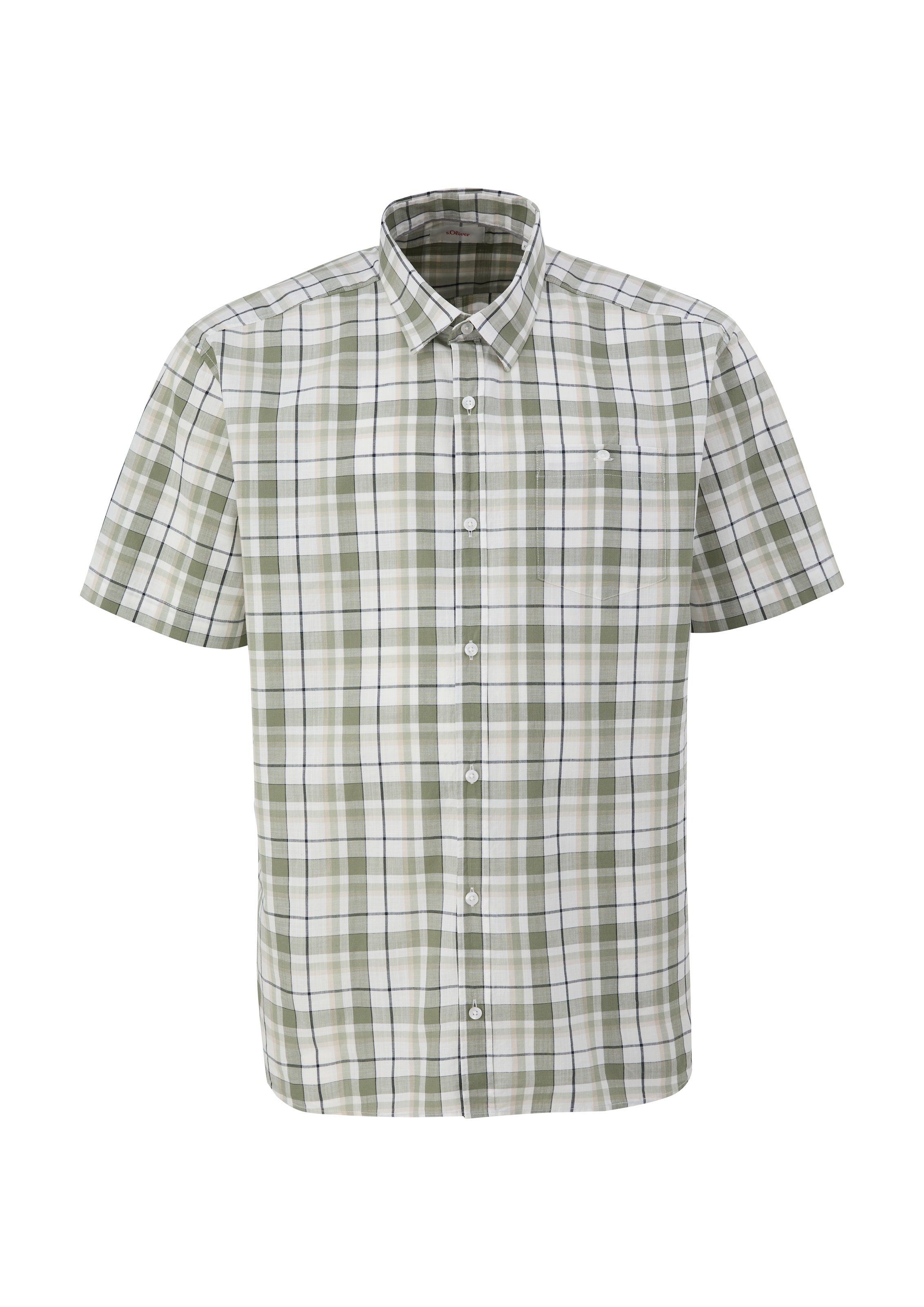 s.Oliver Men Big Sizes Regular Fit Hemd in Grün: Vorderseite