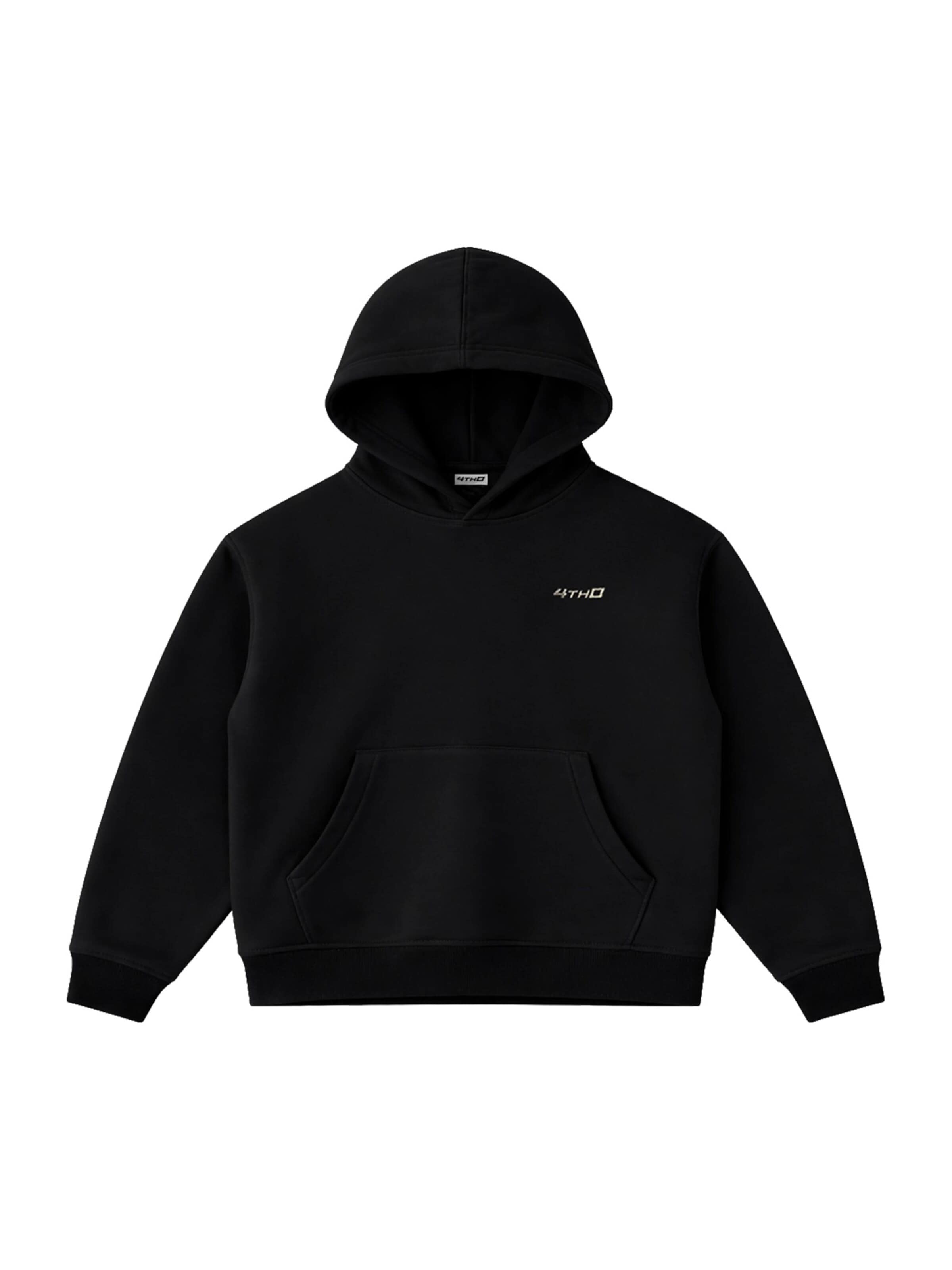 4thD Sweatshirt 'Hoodie - Black' in Zwart: voorkant