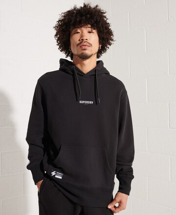 SuperdrySweater majica - crna boja: prednji dio