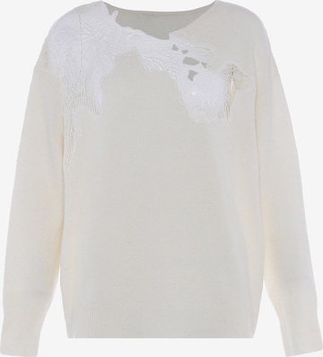 Pull-over faina en blanc : devant