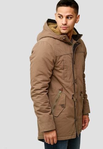INDICODE JEANS Winter Parka 'Barge' in Brown: front