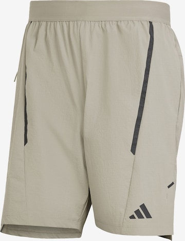 ADIDAS PERFORMANCE Regular Workout Pants in Beige: front