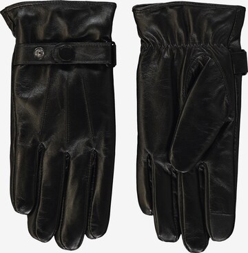 LERROS Full Finger Gloves in Black: front