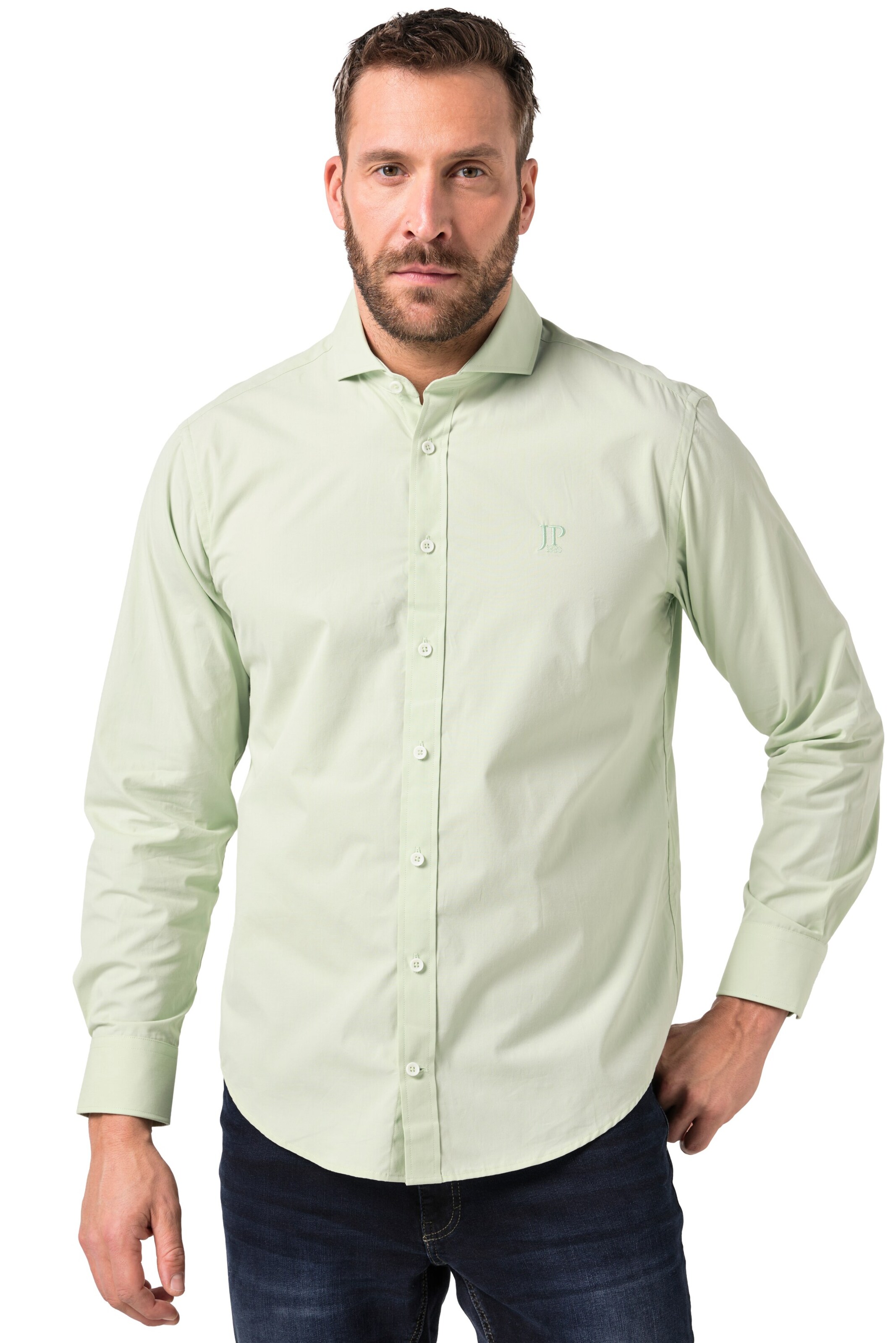 JP1880 Regular Fit Hemd in Grün: Vorderseite