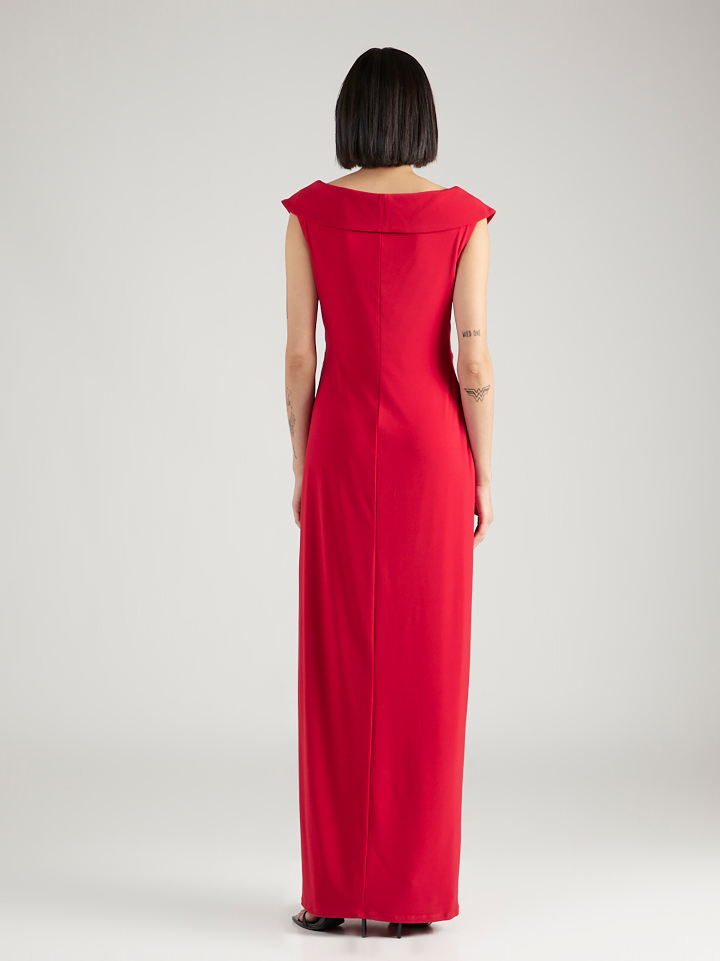 Ralph lauren red evening on sale dress