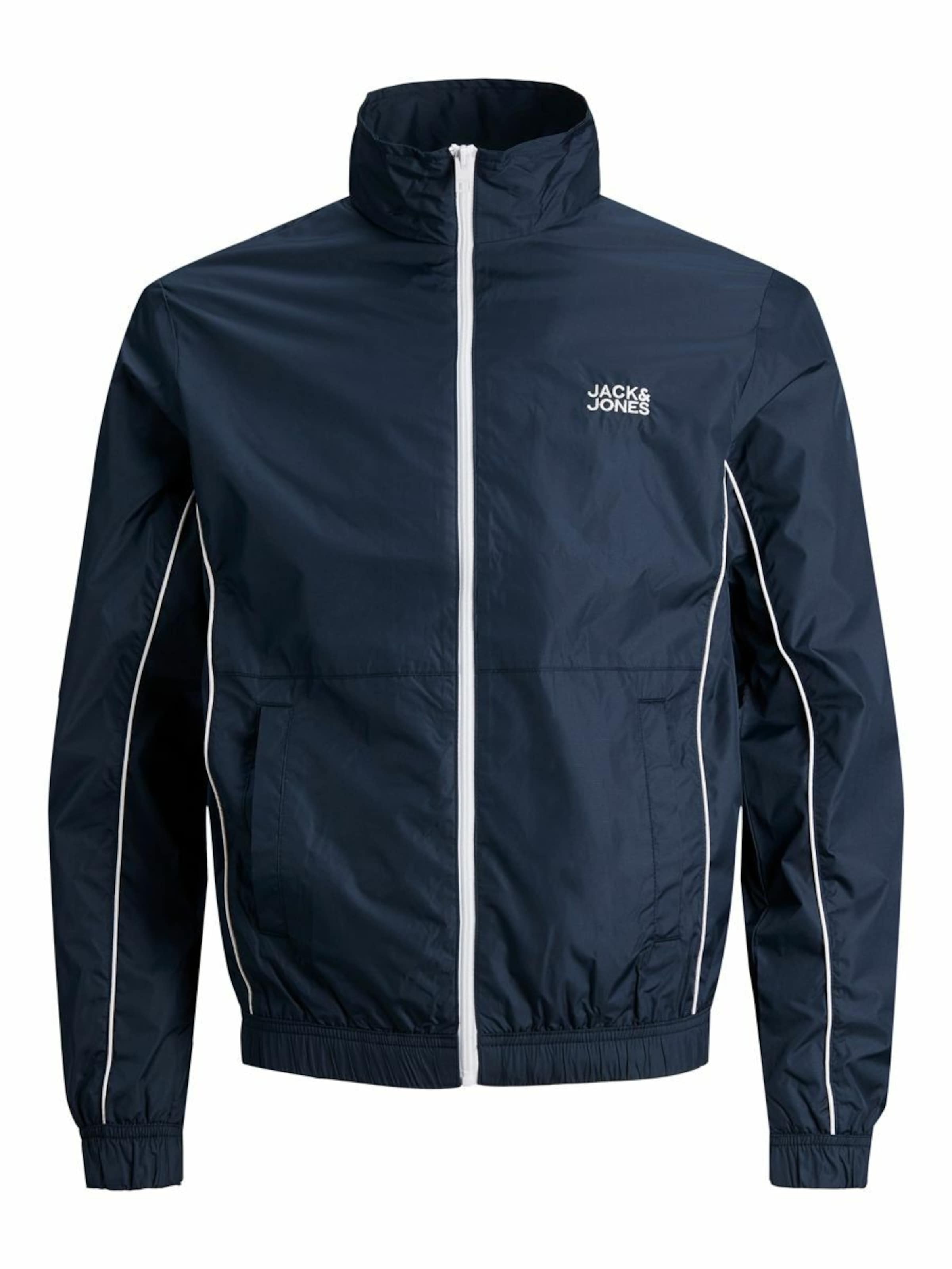 JACK & JONES Демисезонная куртка в размере L в Темно-синий / Белый, Обзор товара