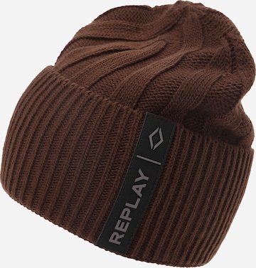 REPLAY Beanie in Brown: front