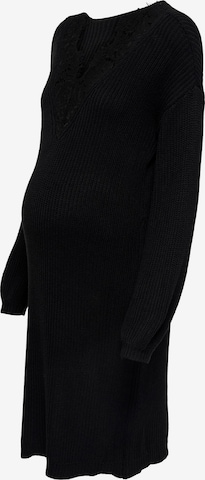 Only MaternityPletena haljina 'Xenia' - crna boja: prednji dio