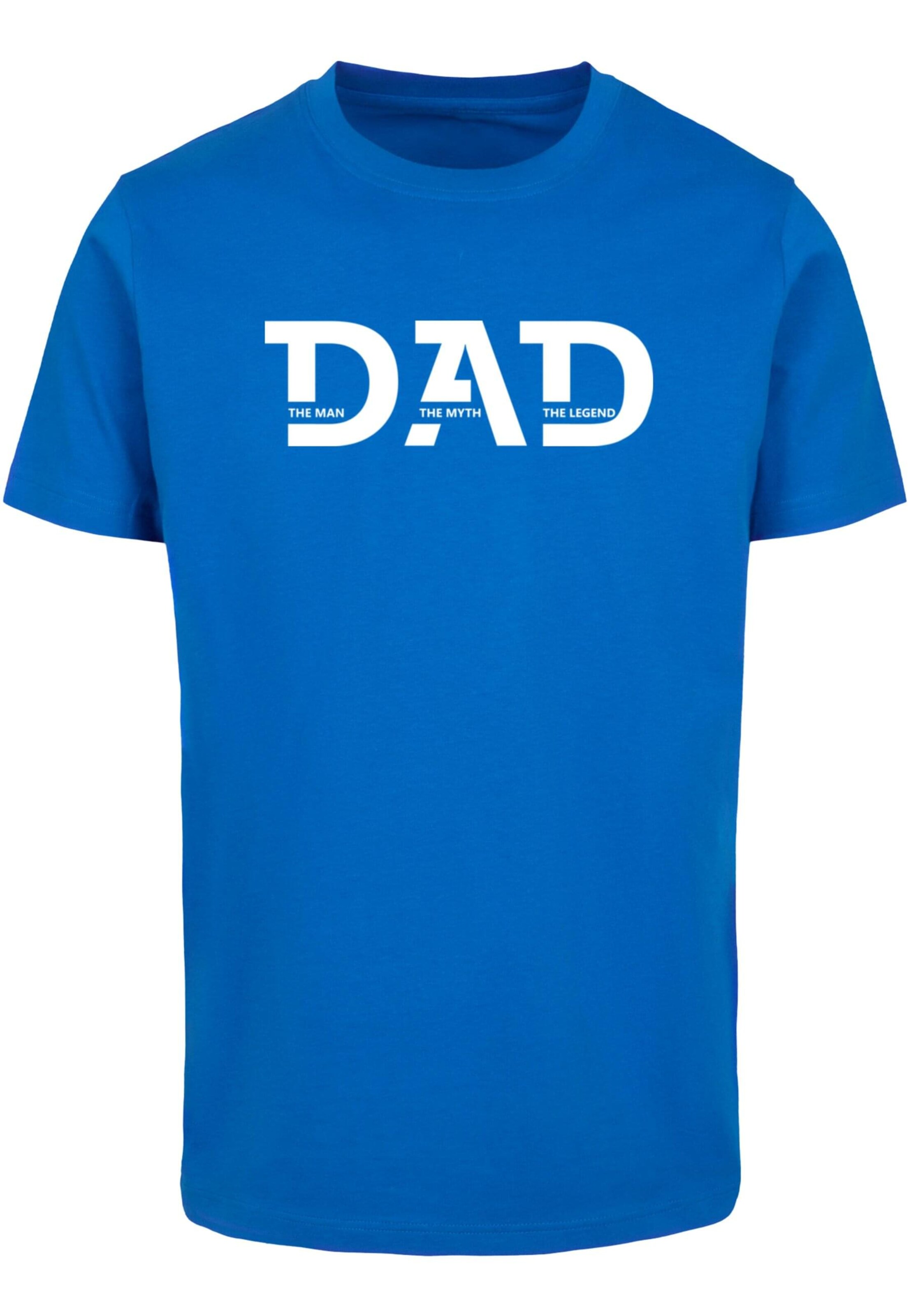 Merchcode T-Shirt 'Fathers Day - The Man, The Myth, The Legend' in Blau: Vorderseite