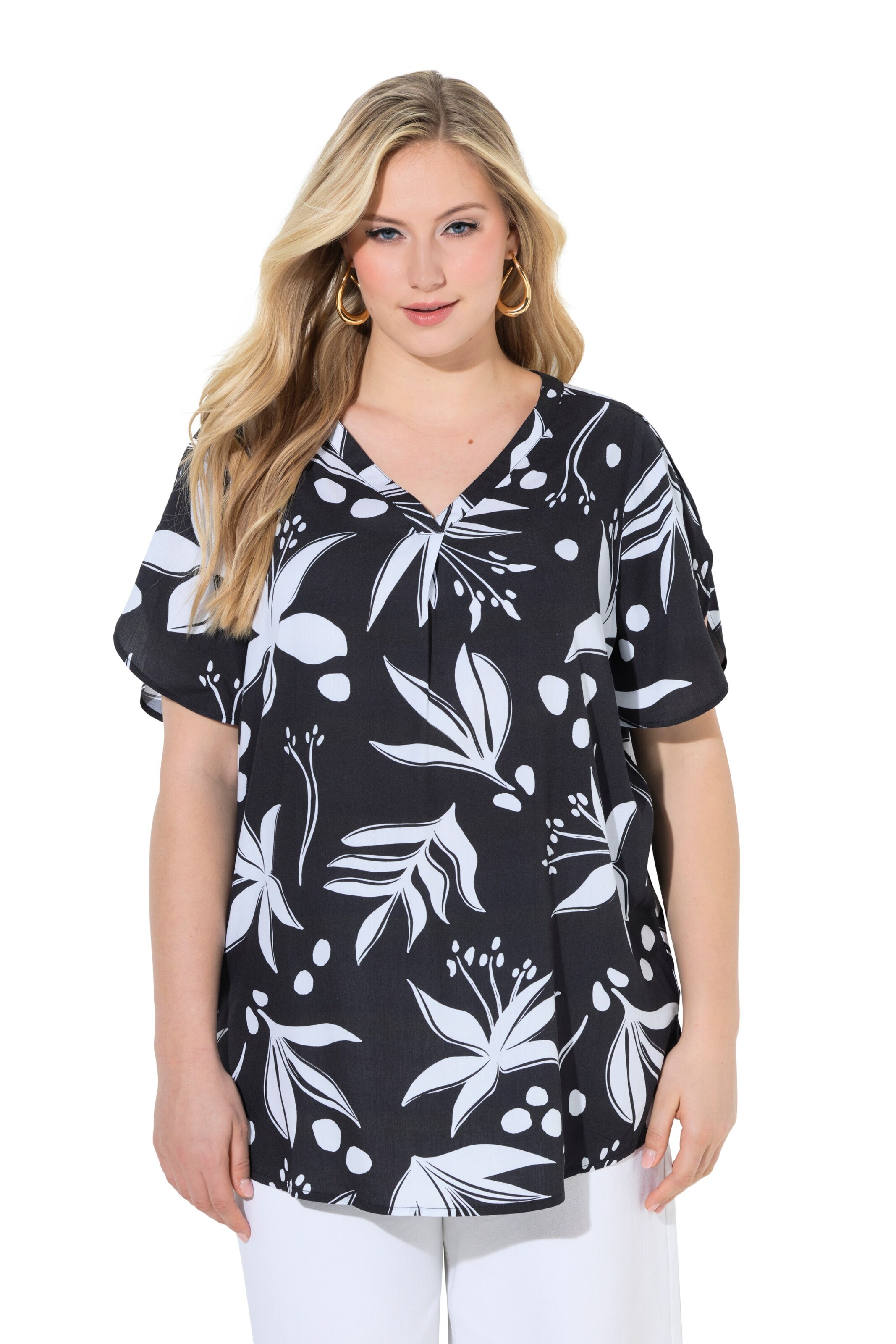 Ulla Popken Bluse in Schwarz: Vorderseite