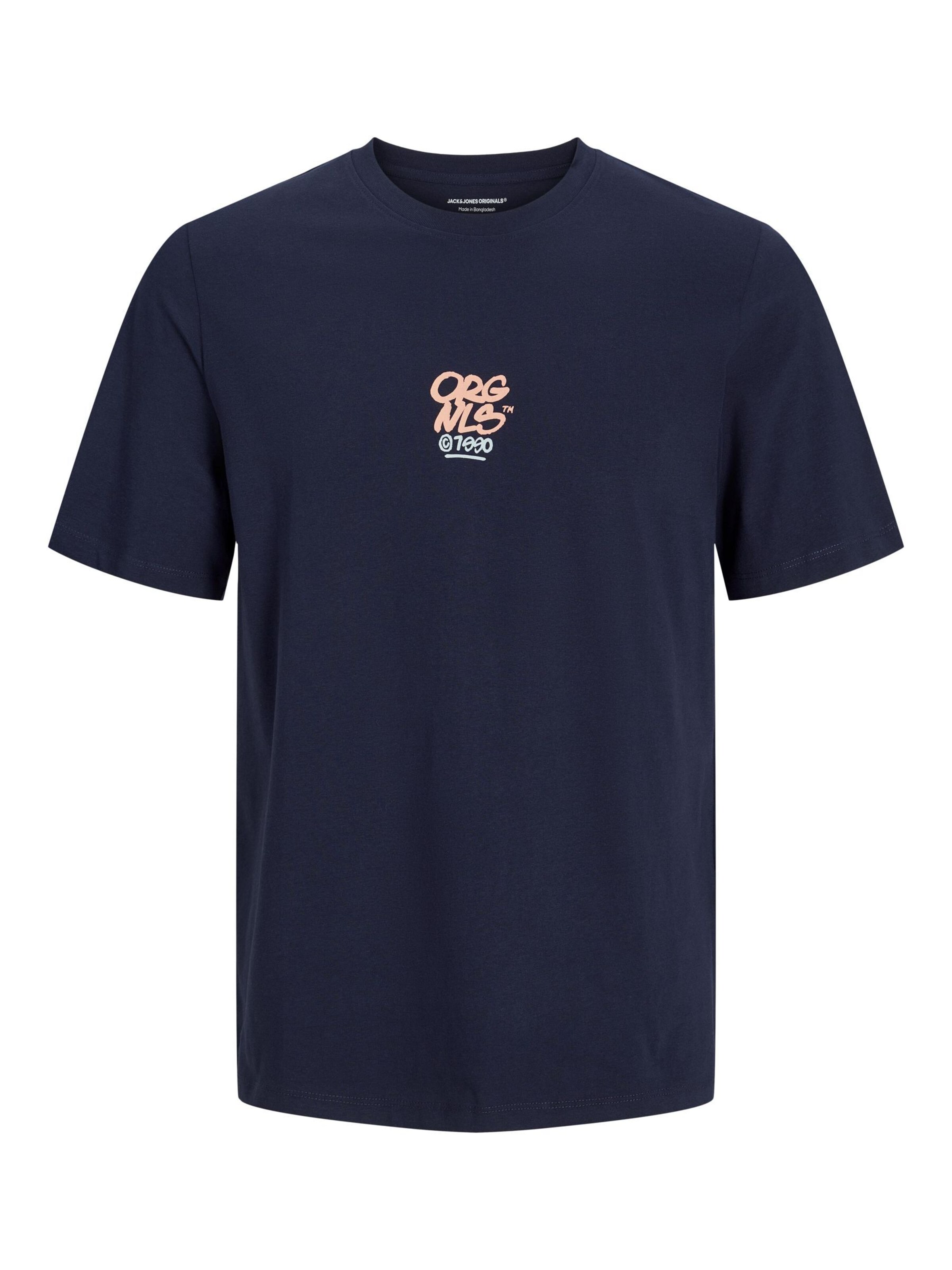 JACK & JONES T-Shirt en bleu / orange, Vue avec produit
