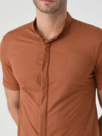Antioch Slim fit Button Up Shirt in Brown