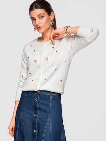 Ombre Knit Cardigan in White