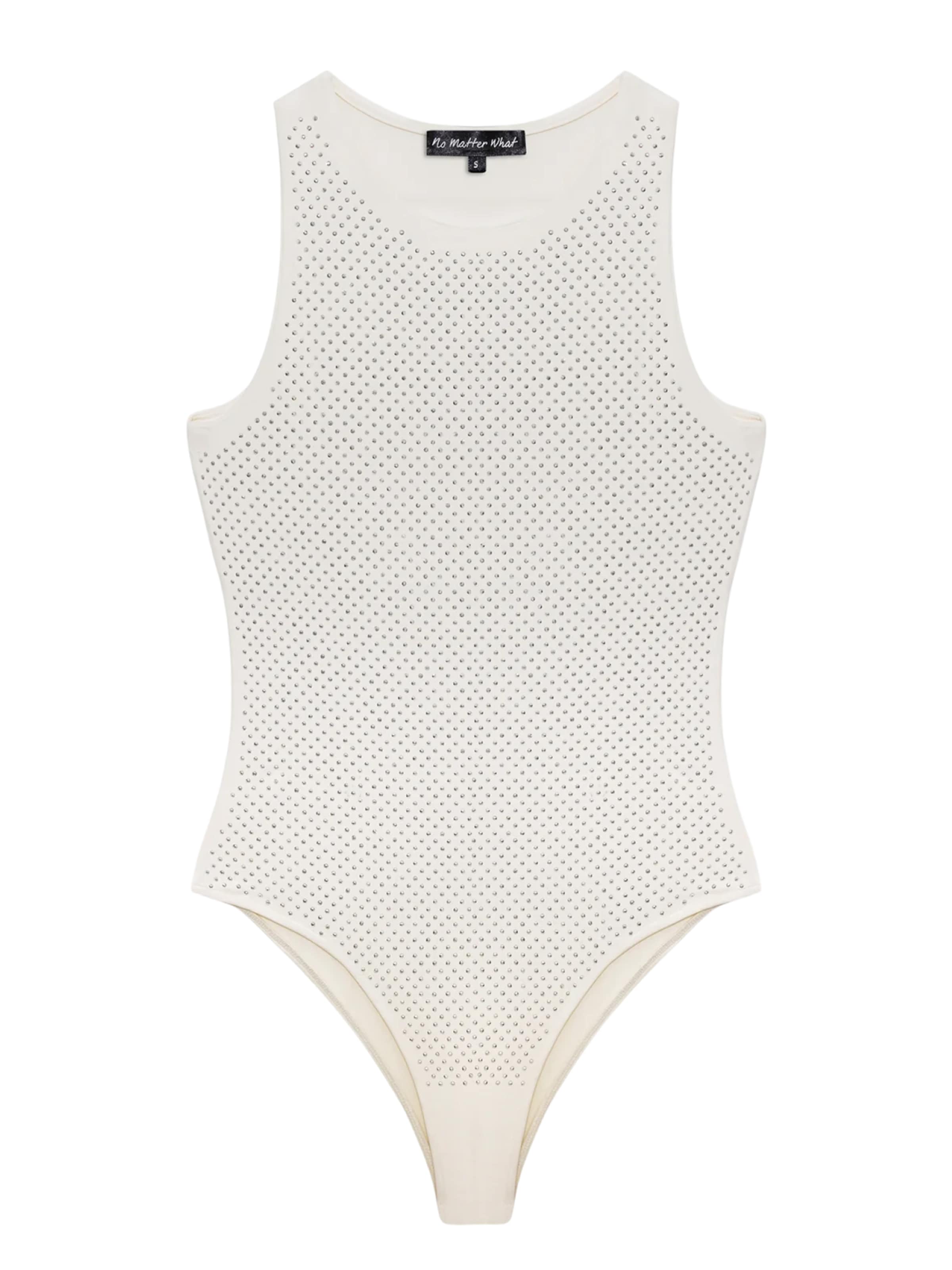 No Matter What Blouse bodysuit in Beige: front