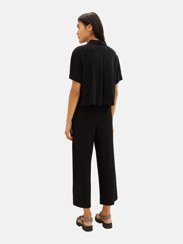 Wide leg Pantaloni de la TOM TAILOR pe negru