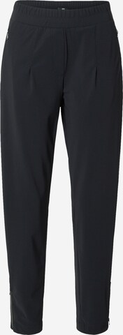 Riani Tapered Pleat-Front Pants in Black: front