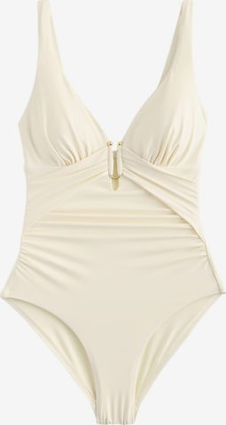 NextBustier Jednodijelni kupaći kostim - bež boja: prednji dio