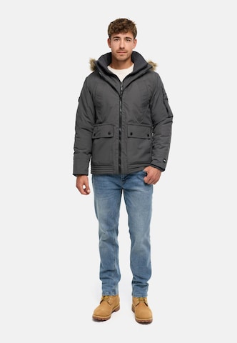 INDICODE JEANS Winter Jacket 'Mois' in Grey