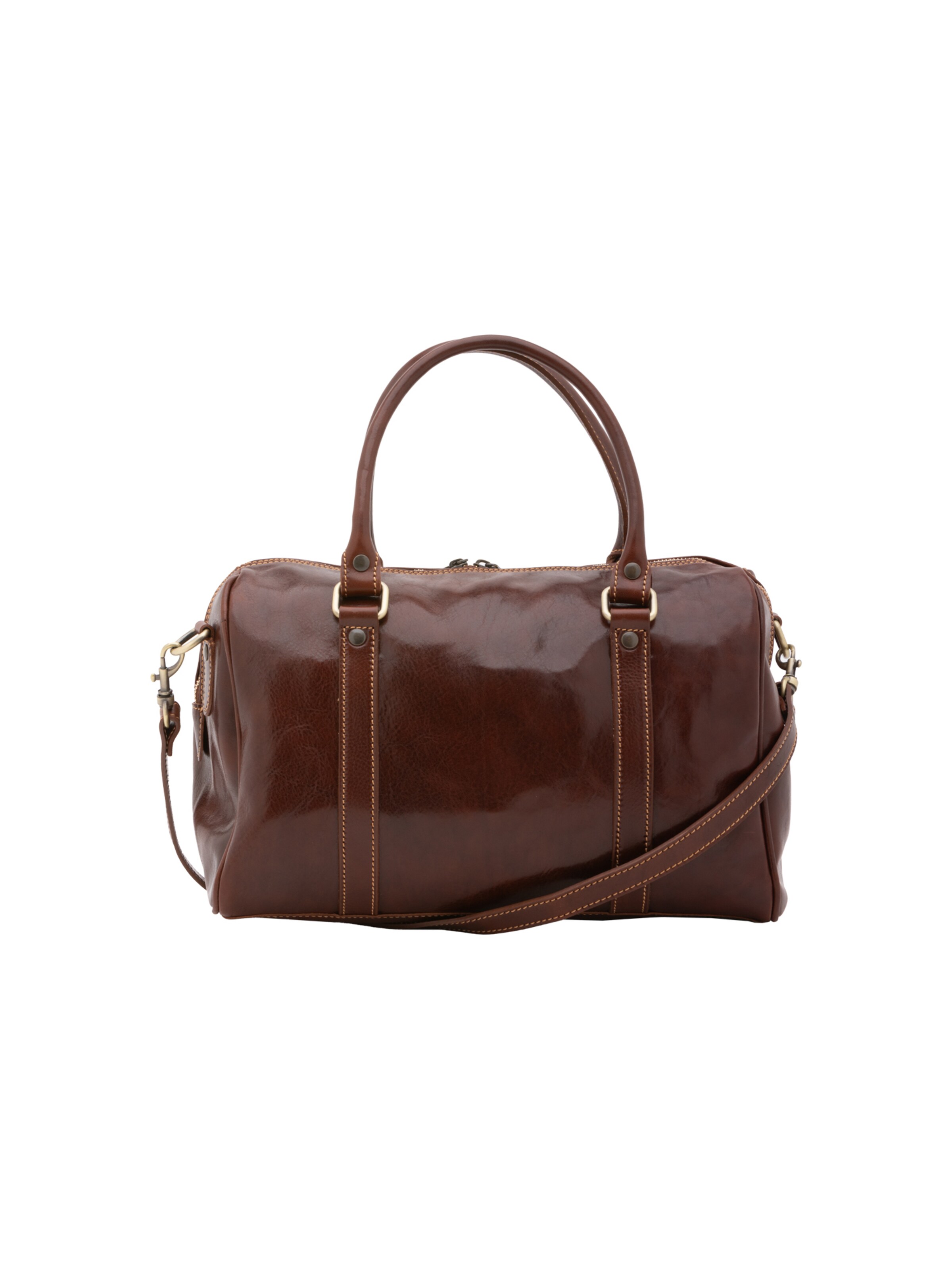 Borsa da viaggio 'Borsa a Bauletto Donna Pelle Vacchetta - Tracolla Rimovibile' di I Fratelli in marrone