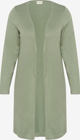 KAFFE CURVE Knit Cardigan 'KCFarsia' in Green: front