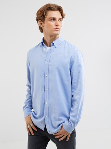 BIG STAR Regular fit Button Up Shirt 'Molis' in Blue: front