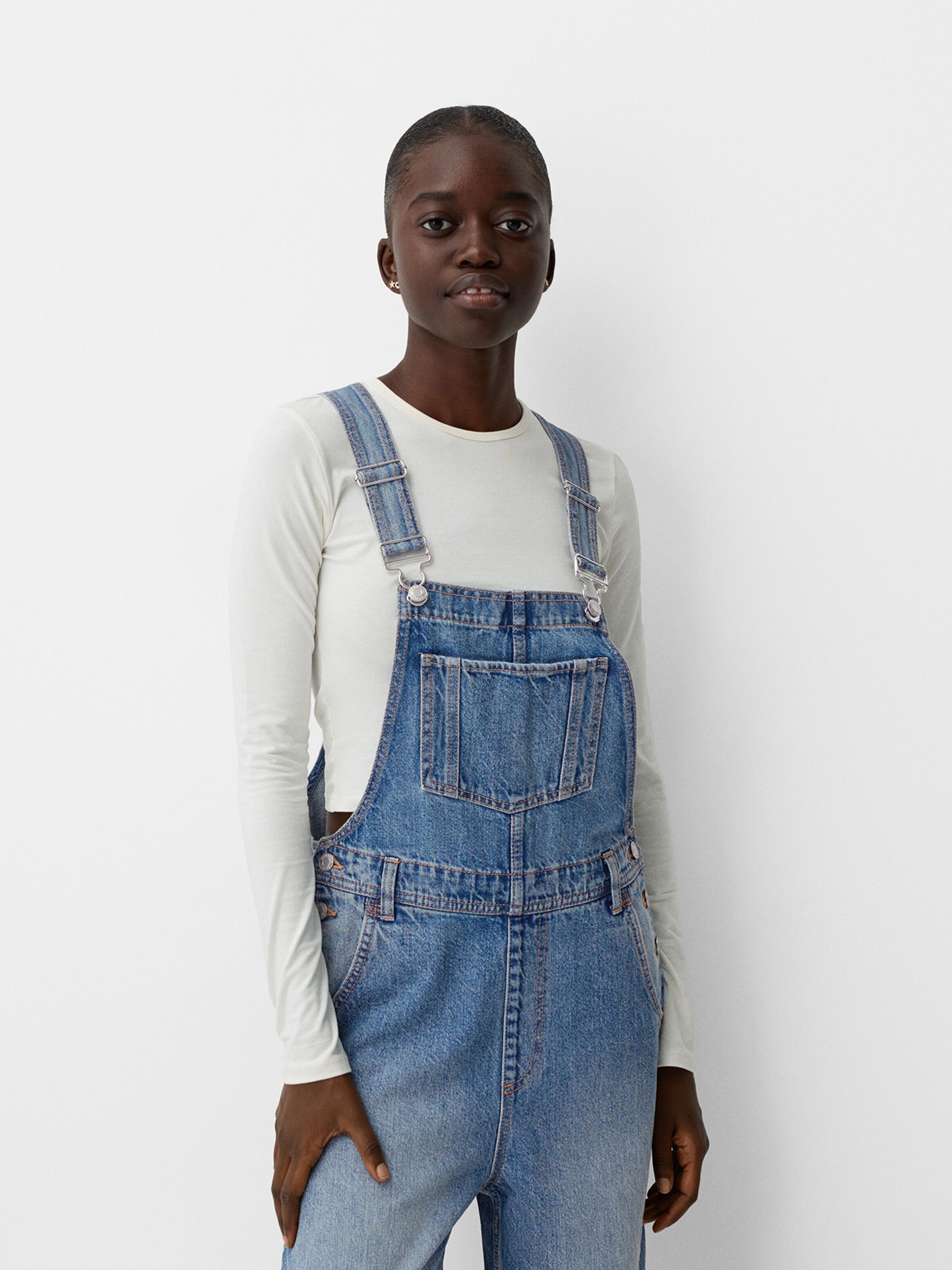 Loose jean overalls best sale