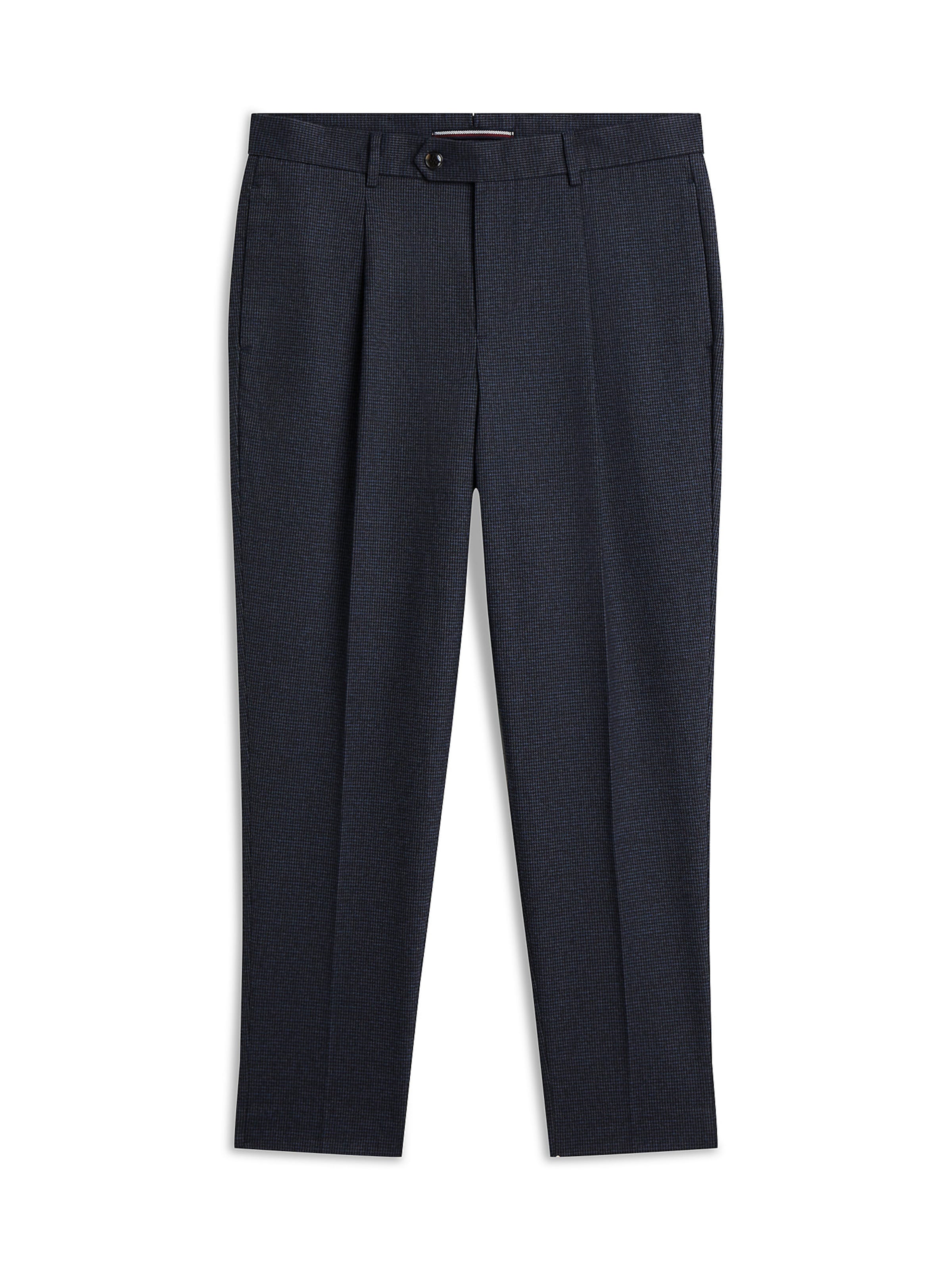 TOMMY HILFIGER Tapered Bandplooibroek in Blauw: voorkant