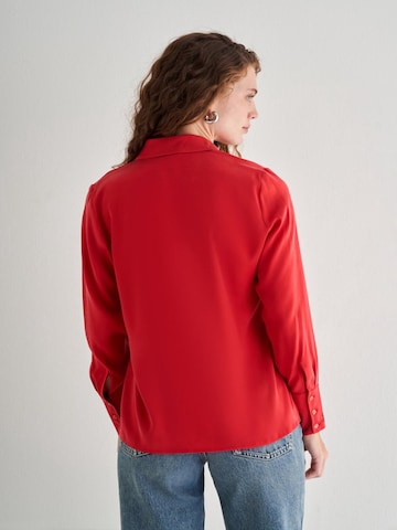 SILK & CASHMERE Shirt in Rood