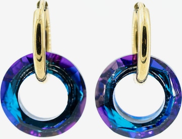 Sergio Engel Ohrringe 'Cosmic Ohrring 05 Vergoldete Hoops mit Kristallcharms' in Blau: Vorderseite